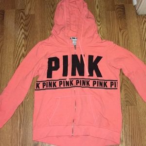 Pink zip up hoodie from victoria secrets